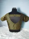 Black Princess Cut brocket Blouse || V-Cut back 