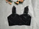 Black Sleeveless Shiffon Blouse || Square back 
