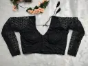 Black Sabyasachi Cut Embroidery Work Blouse || V-Cut back 